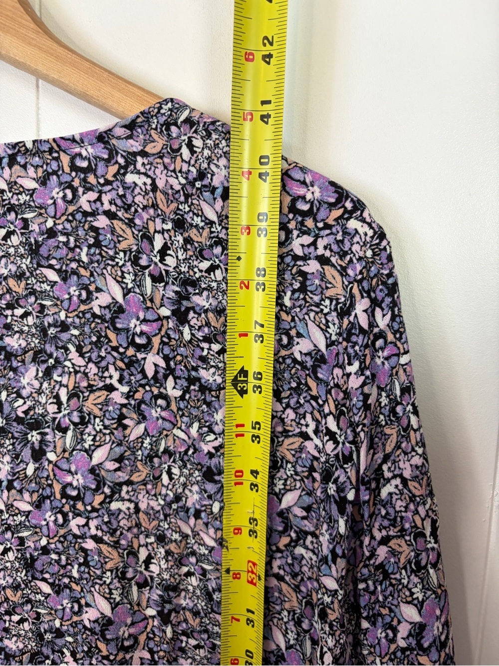 Penningtons 1X Floral Fit & Flare Dress Long Sleeve V Neck A-Line Wedding Guest - Picture 8 of 11